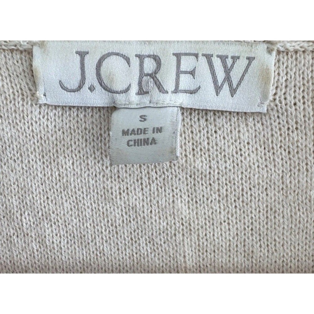 J. Crew Marled Fringe Trim Sweater Lady Cropped Jacket Womens Small Tan - Picture 4 of 7